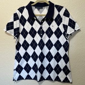 Tommy Hilfiger Women’s White And Black Polo Shirt. NWOT. Size XL.